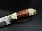 Ніж ручної роботи з дамаської сталі У10А «Добувач #2» зі шкіряними піхвами, 60 HRC, фото 4