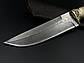 Ніж ручної роботи з дамаської сталі У10А «Добувач #3» зі шкіряними піхвами, 60 HRC, фото 3