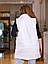 Подовжена стьобана жилетка на ґудзиках жіноча Великого розміру батал Біла, фото 5