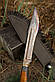 Мачете ручної роботи з дамаської сталі #2 зі шкіряними піхвами, сталь х12МФ 61 HRC, фото 6