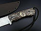 Ніж ручної роботи «Хаос #1» (світлий) сталь N690 з піхвами з кайдексу, фото 4
