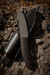 Ексклюзивний ніж ручної роботи «Скінер #8» (Шкурник) з піхвами зі шкіри сталь М398