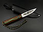 Ніж ручної роботи для полювання та риболовлі туристичний «Якут» сталь ШХ15 з шкіряними піхвами, фото 2