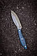 Ніж фултанг ручної роботи із дамаської сталі «Канадець #1» сталь У10 зі шкіряними піхвами, фото 4