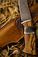 Ексклюзивний ніж ручної роботи «Вестерн #1» зі шкіряними піхвами сталь S390, фото 2