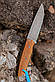 Ніж ручної роботи для полювання та риболовлі туристичний «Гермес #1» сталь ШХ15 з шкіряними піхвами, фото 6