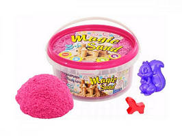 Кінетичний пісок Magic sand рожевий у відрі 350г Strateg