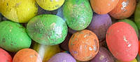 Яйца пасхальные разноцветные с серебром 1,5х1,8 см (упаковка 25 шт.)