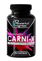 Л-Карнитин Powerful Progress Carni-X 90 caps, L-карнітин,пищевая добавка,Жиросжигатель