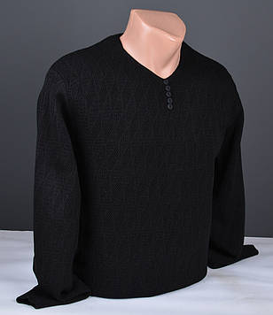 Чоловічий пуловер великого розміру | Чоловічий светр Vip Stendo чорний Туреччина 9255 Б
