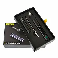 Портативний розумний паяльник FNIRSI HS-01 чорний колір USB Type-C PD (набір з блоком живлення)), фото 6