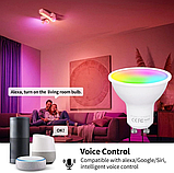 Набір 2 шт розумних смарт RGB ламп GU10 WiFi 4.7 Вт еквівалент 50 Вт сумісність з Alexa/Google Home/Siri, фото 4