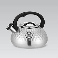 Чайник со свистком для газовой плиты Maestro MR-1309-BLACK , Металлический чайник ( 3 Литра)