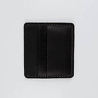 Візитниця чоловіча кишенькова зі шкіри невелика, Чорна шкіряна кредитниця для дисконтних карт Холдер для чоловіків
