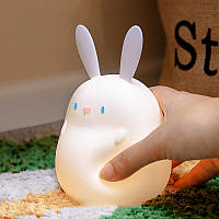 Тор! Дитячий силіконовий світильник Little Rabbit DS-RAB-1 Кролик бездротовий сенсорний мінінічник