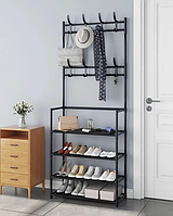 Вішалка-стійка універсальна домашня для одягу всієї родини New simple floor clothes rack size 60X29.5X151 см