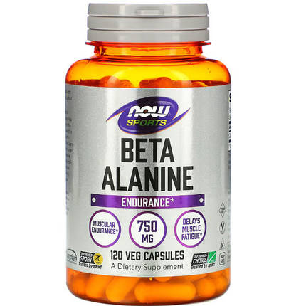 Амінокислота NOW Foods Beta-Alanine 750 mg 120 Veg Caps, фото 1