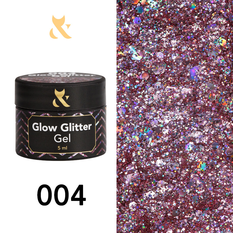 Глітер для дизайну F.O.X Glow Glitter Gel 004, 5 мл