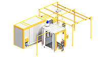 Линия порошковой покраски Flag - 1.3ч без отстойников и подвесок для габаритов цеха: 9.1м х 6.8м