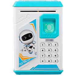 Скарбничка сейф для купюр та монет з кодовим замком Robot Bodyguard / Електронна скарбничка робот банкомат