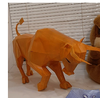 PaperKhan конструктор из картона 3D фигура бык телец корова Паперкрафт Papercraft подарочный набор игрушка