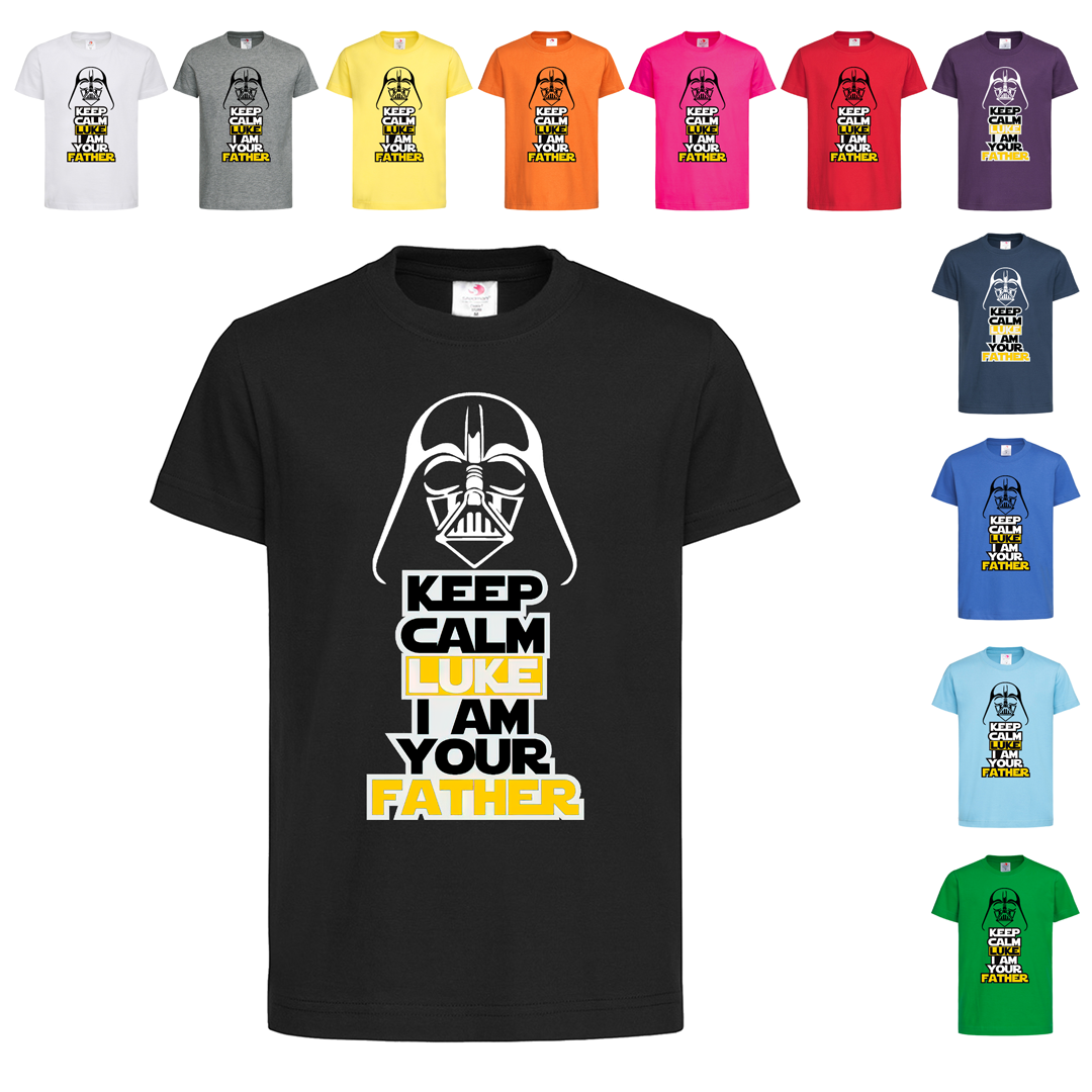 Чорна дитяча футболка Keep calm Luke (12-6-25)