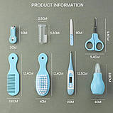 Дитячий гігієнічний набір 8 в 1 для догляду за малюком з перших днів життя Mumlove Блакитний, фото 2