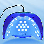 UV/LED лампа SUN S16 Chrom для манікюру та педикюру з LED дисплеєм, 168 Вт. Білий з золотом, фото 2