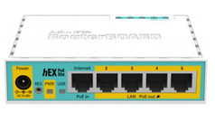 Маршрутизатор Mikrotik  hEX PoE lite (RB750UPr2) 5-портовий