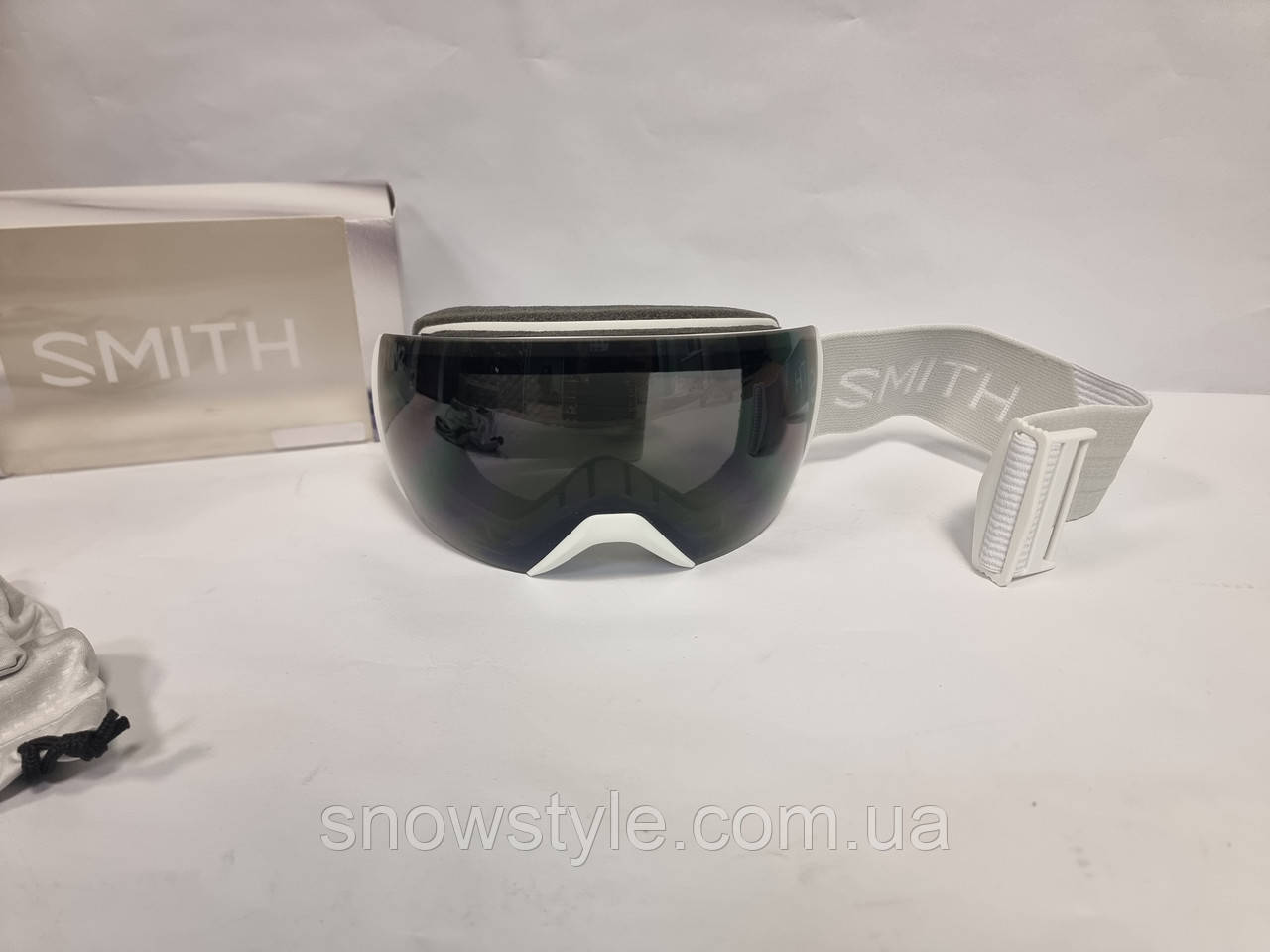 Гірськолижна маска Smith Skyline XL White Vapor Лінза S3 ChromaPop Black Sun, фото 1