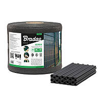 Стрічка / сітка для огорожі 19см х 36м, 200г/м.кв + кліпси 20шт, сіра, Bradas