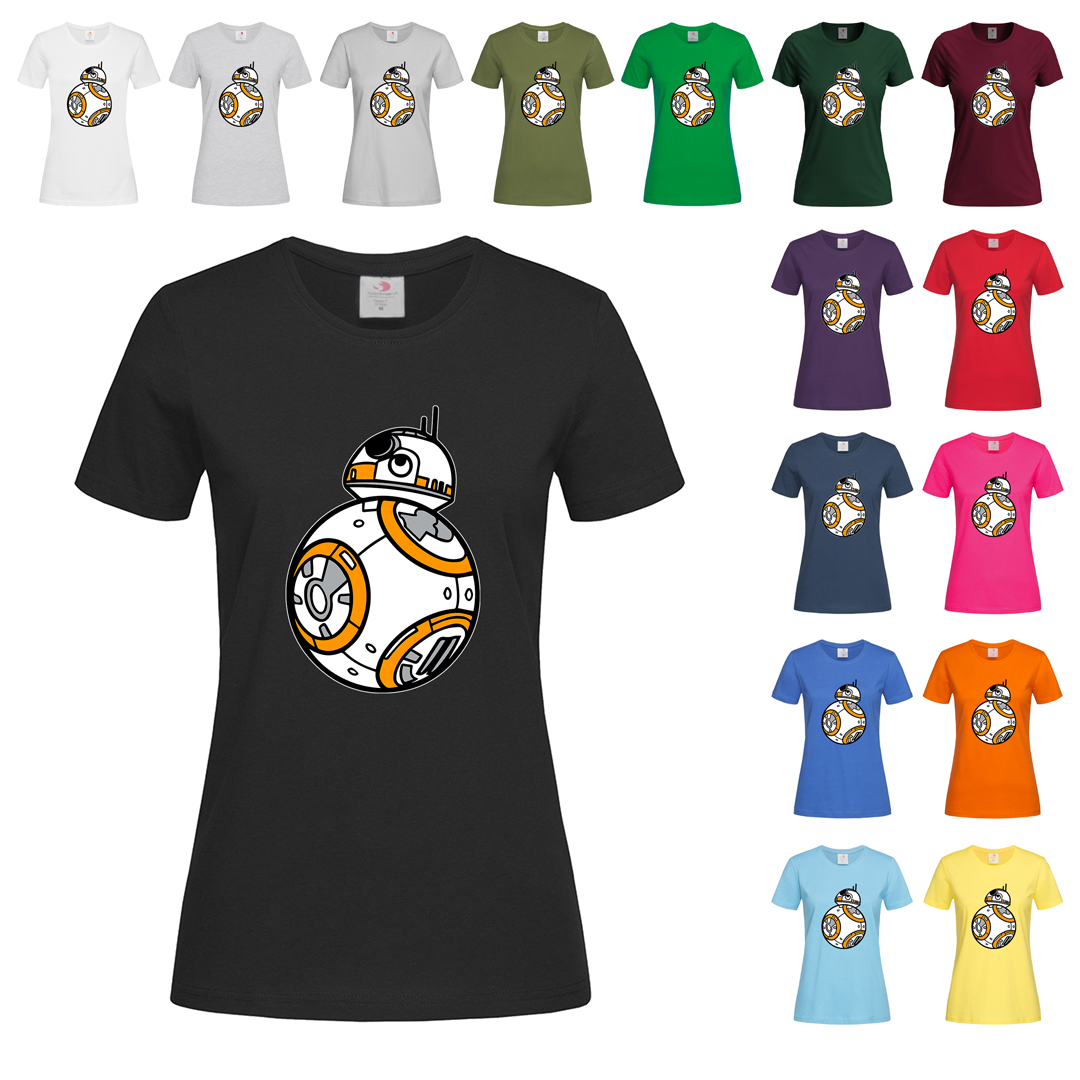 Чорна жіноча футболка Робот BB8 (12-6-29)