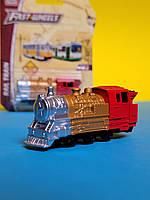 Игрушка Паровоз Fast wheels металл 1:64 модель, детский локомотив паровозик