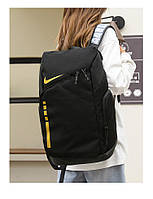 Рюкзак черный з золотым Nike Hoops Elite спортивный баскетбольный водонепроницаемый