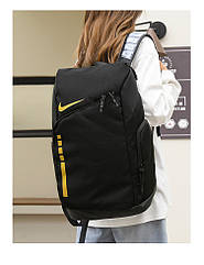Рюкзак чорний з золотим Nike Hoops Elite спортивний баскетбольний водонепроникний