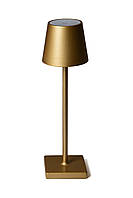 Светодиодная настольная лампа на мощном аккумуляторе, светильник золотого цвета диммер
