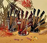 Набір кухонних ножів із підставкою 9 предметів Edenberg EB-3619 C Набір ножів із неіржавкої сталі на підставці, фото 7