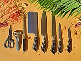 Набір кухонних ножів із підставкою 9 предметів Edenberg EB-3619 C Набір ножів із неіржавкої сталі на підставці, фото 5