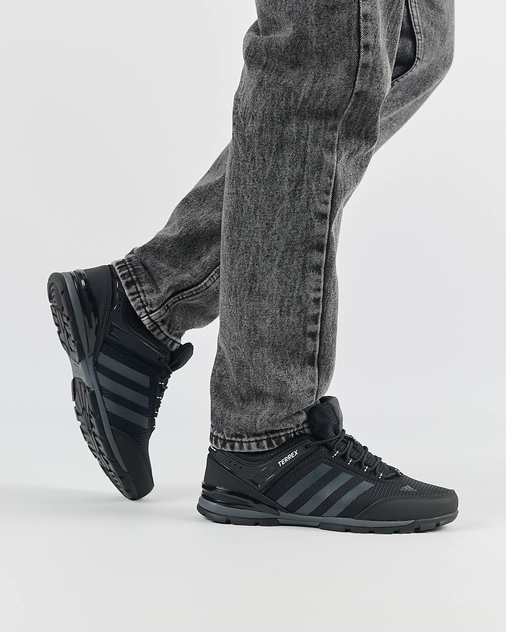 Чоловічі кросівки Adidas Terrex Continental Black Gray, чоловічі кеди Адідас чорні, Чоловіче взуття
