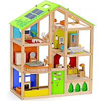 Кукольный дом Hape деревянный (E3401) c мебелью домик (игрушка для девочки)