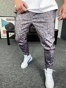 Штани чоловічі весна-осінь сірі вільні на манжеті з малюнком Pattern