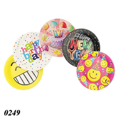 Тарілка святкова кругла d 180мм 10 шт.