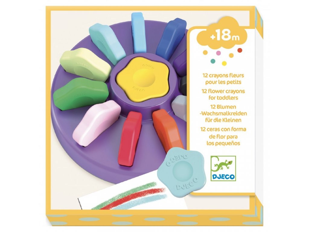 Набір крейди для малюків у формі квітки Djeco 12 кольорів DJ09005, фото 1