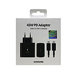 Мережевий зарядний пристрій Samsung (EP-TA845XBEGCN) 45 W + кабель Type-C — Type-C — чорний, фото 3