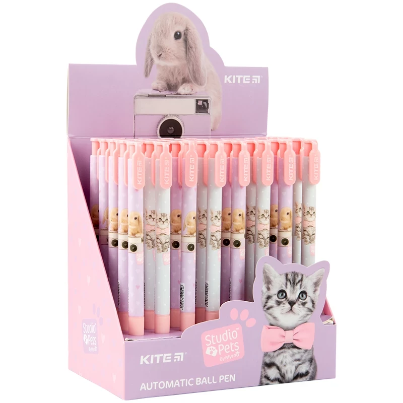 Ручка кулькова автоматична Kite Studio Pets Синя SP22-363