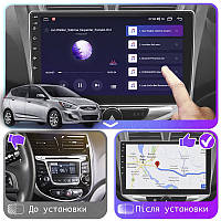 Lb Штатна автомагнітола в машину для Hyundai Accent 4 2010-2017 екран 10" 4/64Gb CarPlay 4G Wi-Fi GPS Prime