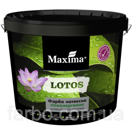 Фарба латексна гіпоалергенна Maxima Lotos миюча 6кг