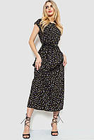 Платье с цветочным принтом, цвет черный, размер XL, 214R055