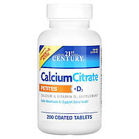 Кальций Д3, Calcium Citrate Petites + D3, 21st Century, 200 таблеток