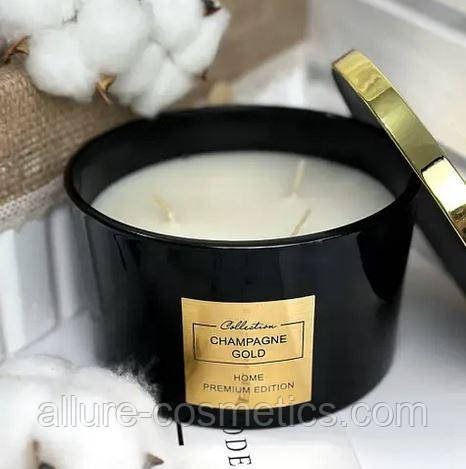 Свічка ароматизована потрійна Pepco Home аромат Champagne Gold (маршмелоу) 1кг